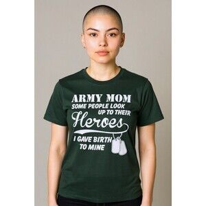 Gildan Army Mom Graphic T-Shirt Dark Green Size Medium